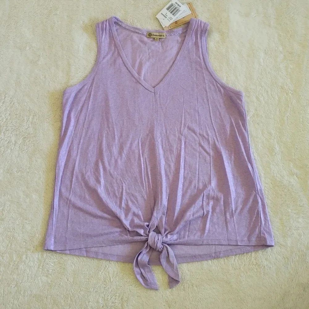 Democracy Orchid V-Neck Foil Tank